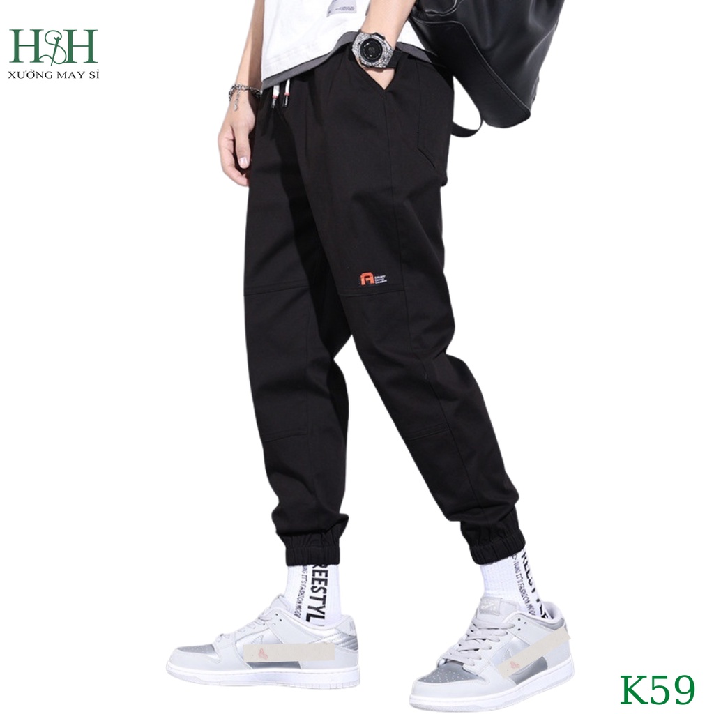 Quần jogger nam Hàn Quốc xuất xịn, quần dài kaki chất co giãn ống chun H&H