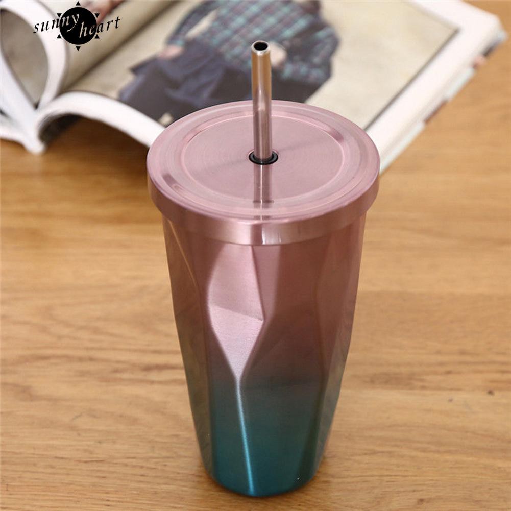 Ly Uống Nước In Hình Kim Cương Bằng Thép Không Gỉ