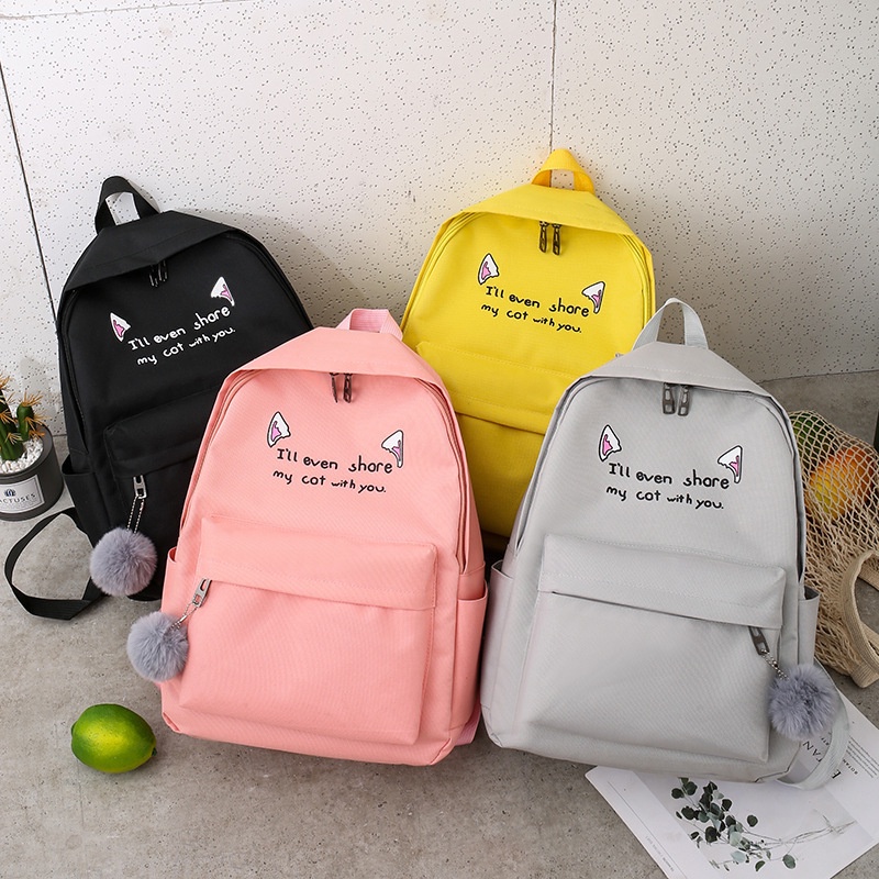 Ba Lô JASMIN NOIR Vải Canvas In Hình Thời Trang Cho Nữ
