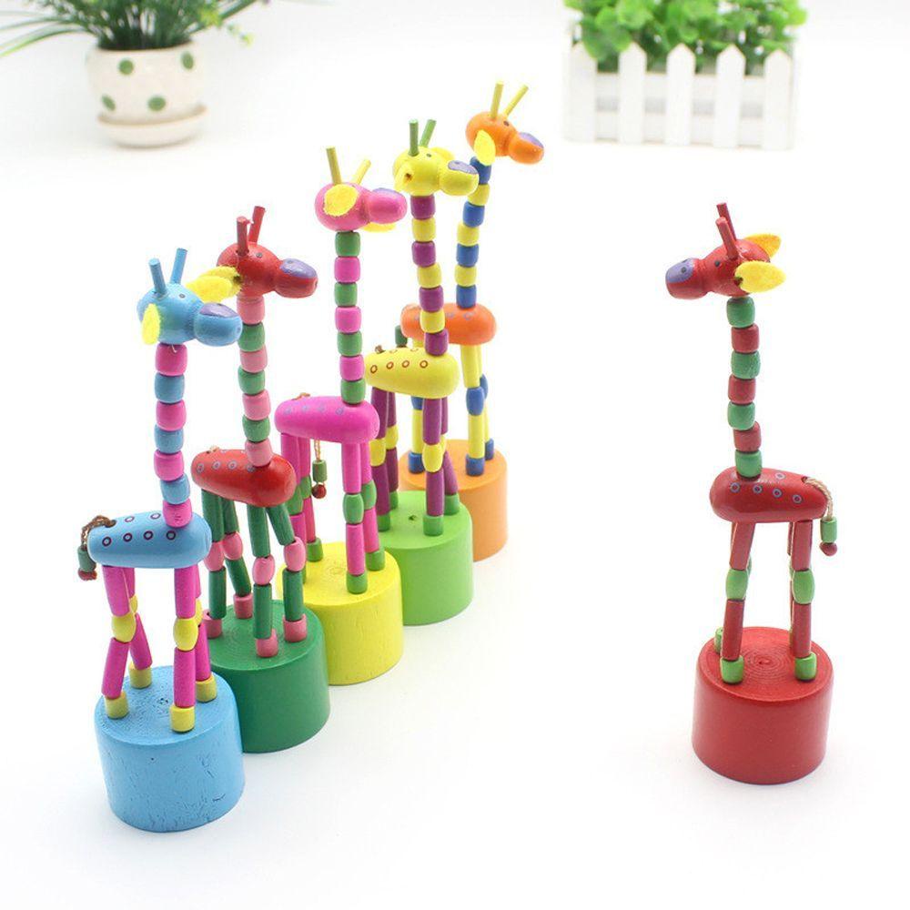 YIYU 1 Đồ Chơi Con Rối Gỗ Hình Hươu Cao Cổ Nhảy Múa Dễ Thương Cho Bé