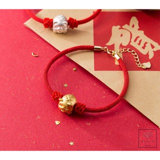 TRANG SỨC BẠC – VÒNG CHỈ ĐỎ LUCKY PIG - CHARM HEO VÀNG