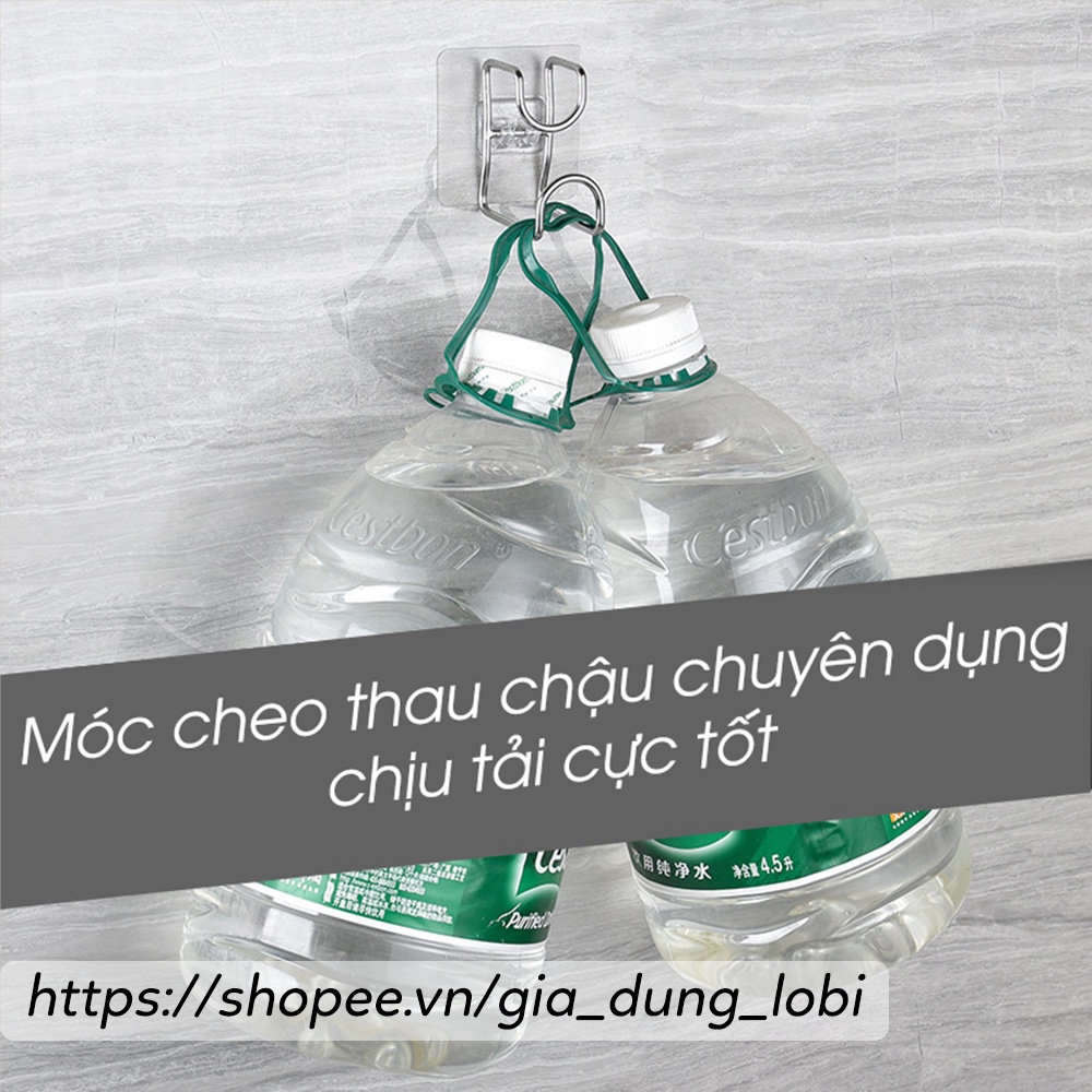 Móc treo đồ thau chậu đồ dùng phòng tắm, móc treo rổ giá đồ nhà bếp dán tường siêu chắc inox 4mm