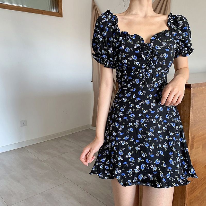 Đầm Tay Phồng In Hoa Với Thiết Kế Cổ Vuông Xinh Xắn Dành Cho Nữ 2021 | BigBuy360 - bigbuy360.vn