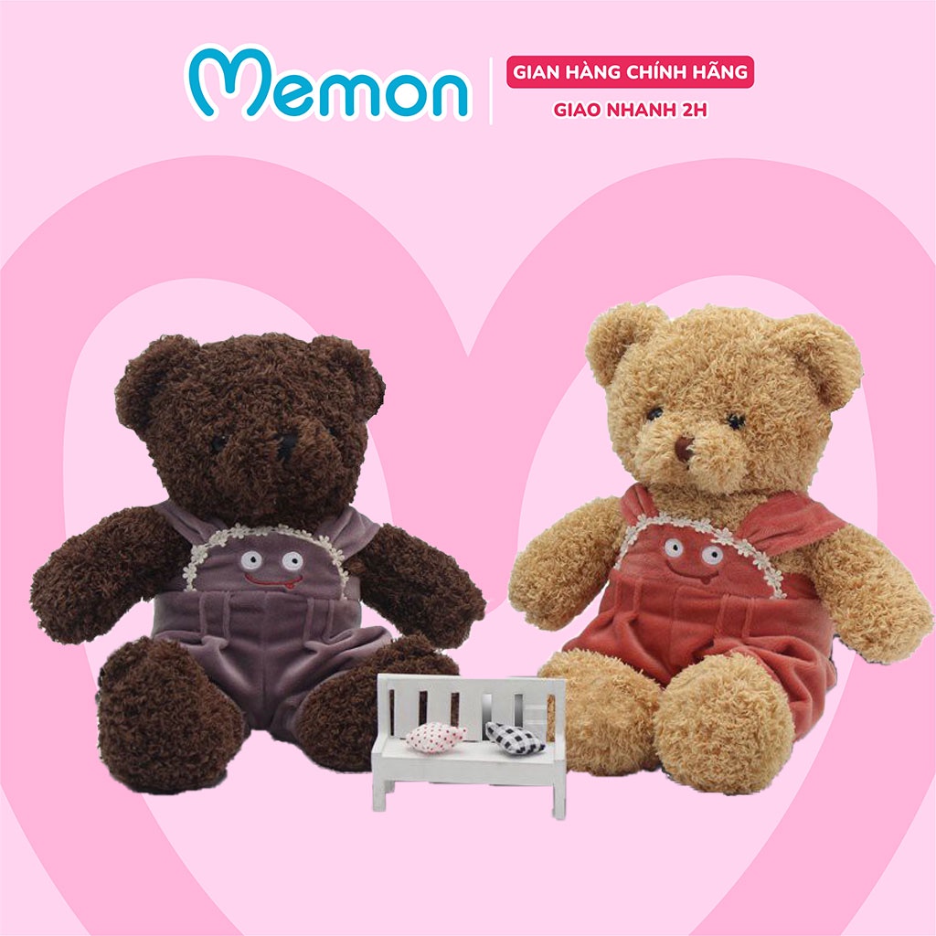 Gấu Bông Teddy Head Áo Yếm Nhồi Gòn Cao Cấp Memon