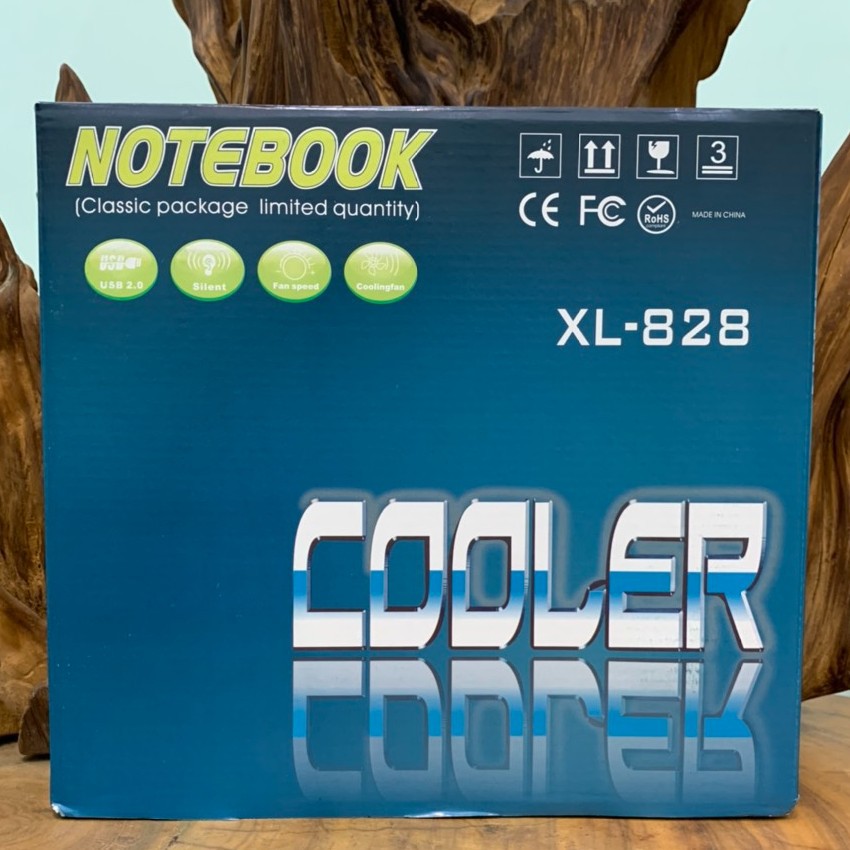 Đế tản nhiệt cho laptop Notebook Cooler XL-828 siêu mát - CÓ ĐÈN LED 1 Fan, Trong Suốt - Full Box, Hàng chính hãng