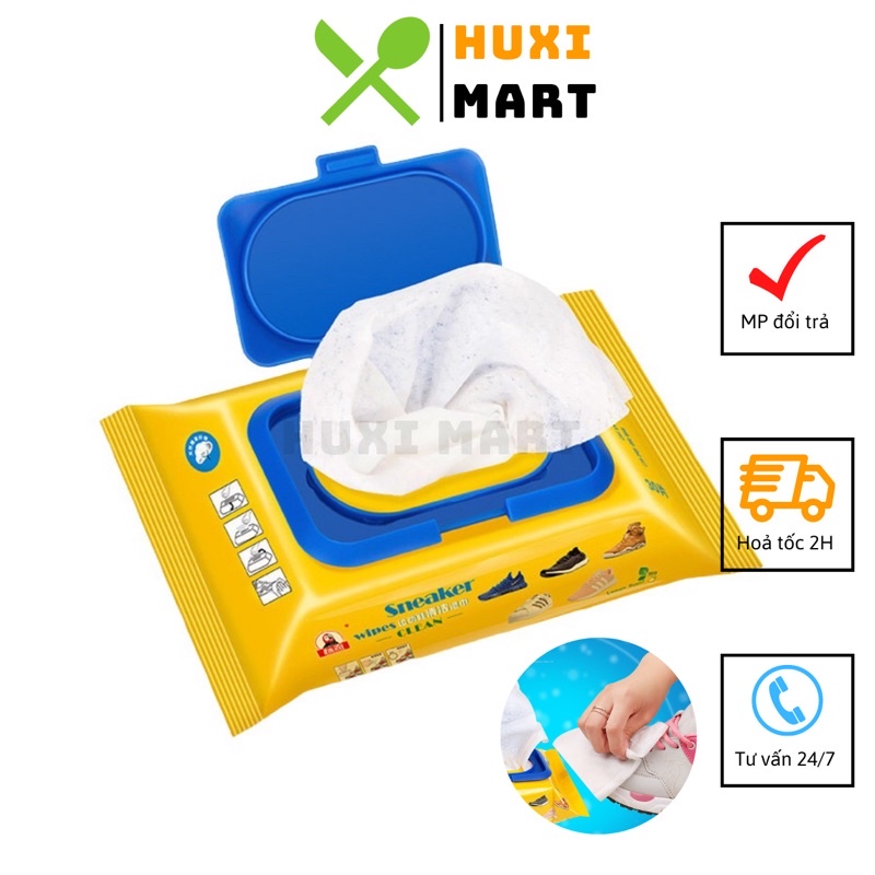 Khăn Giấy Lau Giày Siêu Sạch SNEAKER Hộp 30 Tờ Siêu Hot Không Hoá Chất Làm Hại Vải 00036