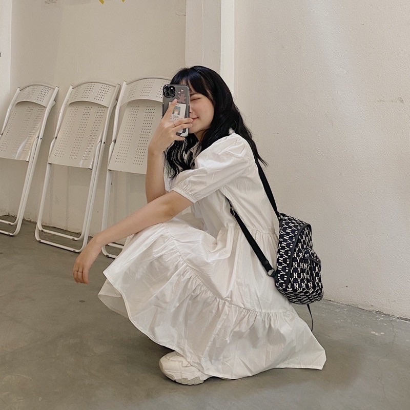 Đầm - váy sơ mi cổ đức, váy tay phồng  A043