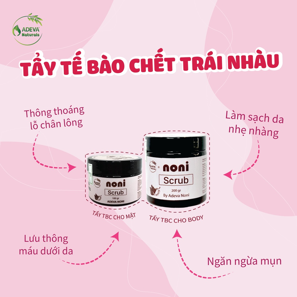 Tẩy tế bào chết cho mặt ADEVA NONI 100gr, sáng da, đều màu da, mềm mịn da, ngừa mụn, giảm thâm mụn