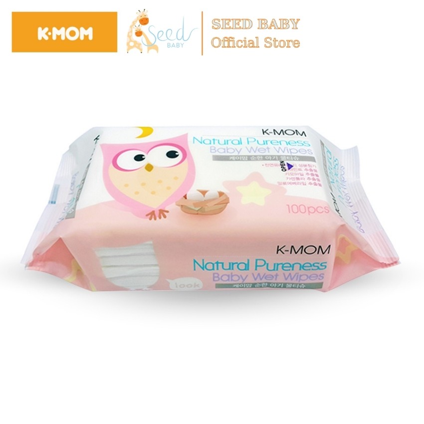 Khăn ướt K-mom hữu cơ cao cấp Hàn quốc cho bé (100c) - Seed Baby