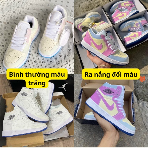 Giày air jordan đổi màu UV cổ cao cổ thấp, Giày sneaker JD 1 đổi màu nam nữ cực hot cực độc 2022