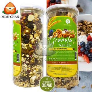 Hạt Ngũ Cốc Granola Trái Cây Hũ 500gr Thơm Ngon, Ăn Sáng Dinh Dưỡng, Yến Mạch Giảm Cân