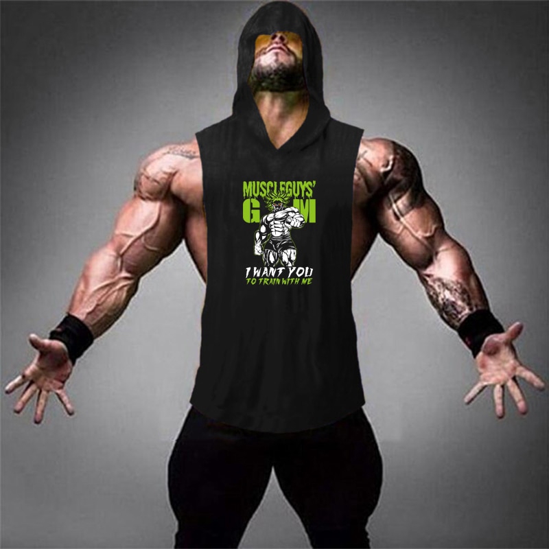 Áo thể thao ba lỗ có mũ trùm thời trang cá tính cho nam