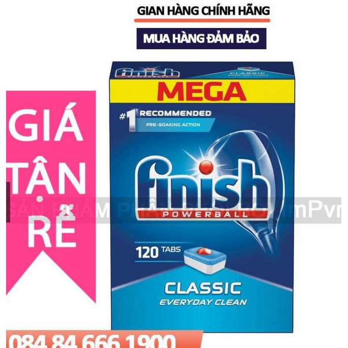 Viên rửa bát Finish Classic 120 viên (hộp lớn)