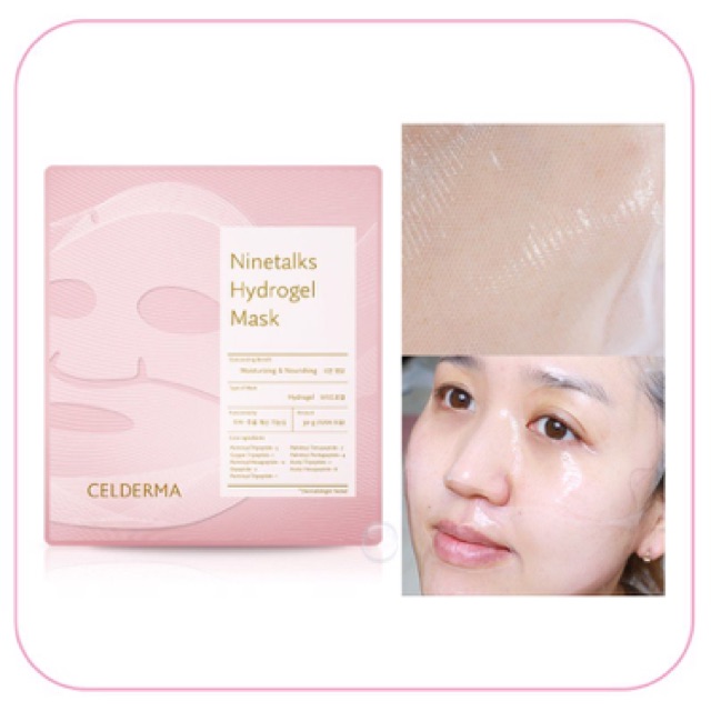 [Date 2023] Hộp 4 miếng mặt nạ thạch Celderma hồng Ninetalks Hydrogel Mask | Thế Giới Skin Care