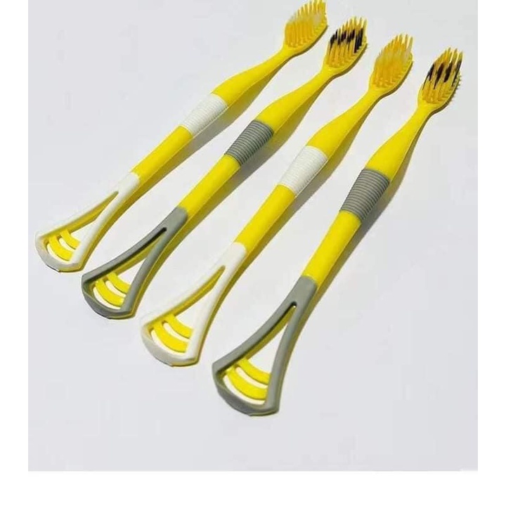 HỘP 8 BÀN CHẢI ĐÁNH RĂNG KÈM TƯA LƯỠI VỆ SINH MẪU VỊT VÀNG MỚI