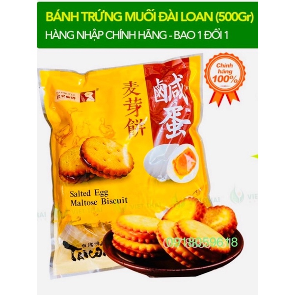 HCM Bịch to Bánh qui Trứng Muối Đài Loan 500g