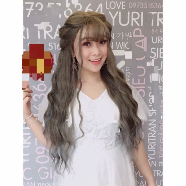 Tóc giả cả đầu ❤FREESHIP❤ CẢ ĐẦU XOĂN SÓNG 3 TRỤC_ mã 8183