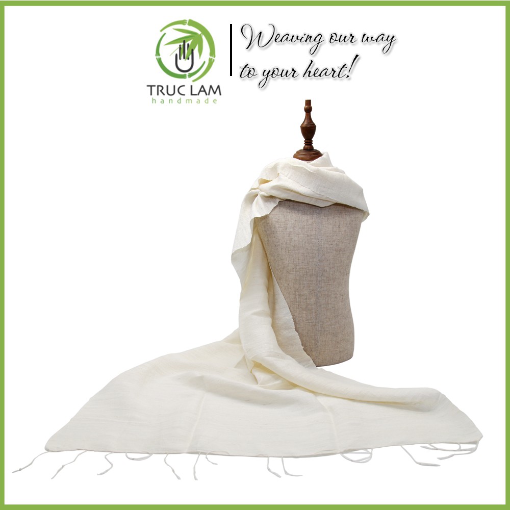Khăn Choàng Nữ Thời Trang Cao Cấp Vải Lụa Đũi 100% Silk Nhiều Màu - Trúc Lâm Handmade