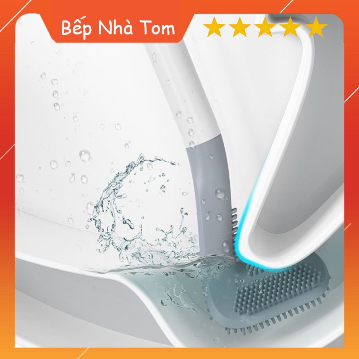 Cọ Vệ Sinh Nhà Tắm, Nhà Vệ Sinh, Chà Toilet Bằng Silicon Tiện Lợi (Cọ Cong)