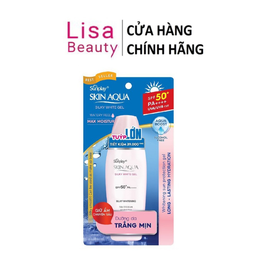 Gel Chống Nắng Dưỡng Da Trắng Mượt Sunplay Skin Aqua Silky White Gel SPF 50+, PA++++