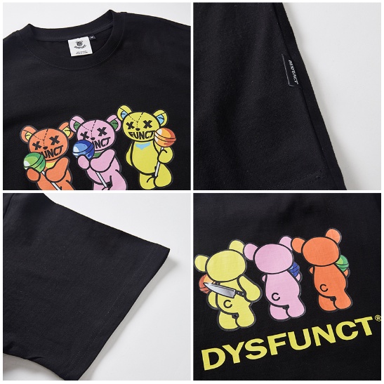Áo thun Dysfunct chính hãng in hình 3 chú gấu chính hãng, áo phông Dysfunct Hàn Quốc chính hãng nam nữ