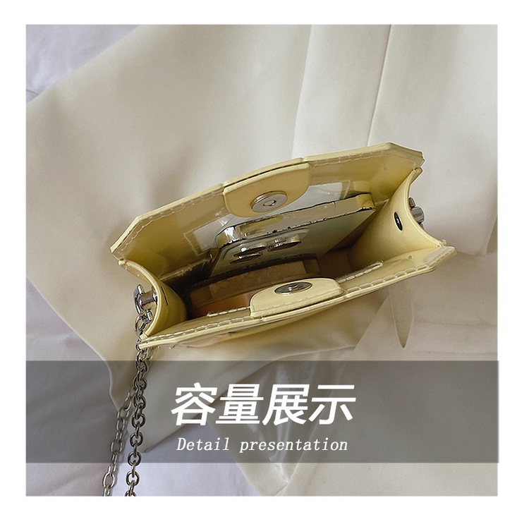 JASMIN NOIR Túi Đeo Chéo Da PU Phối Dây Xích Thiết Kế Nhỏ Gọn Thời Trang Cao Cấp Cho Nữ