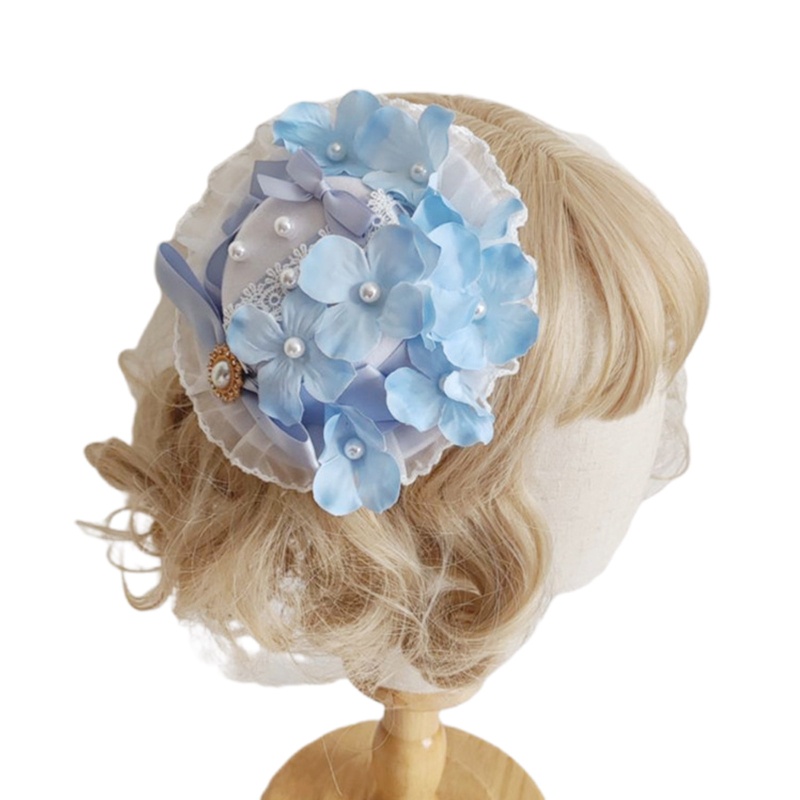 Kẹp Tóc Trang Trí Hình Nón Đính Hoa Tinh Tế Cho Nữ