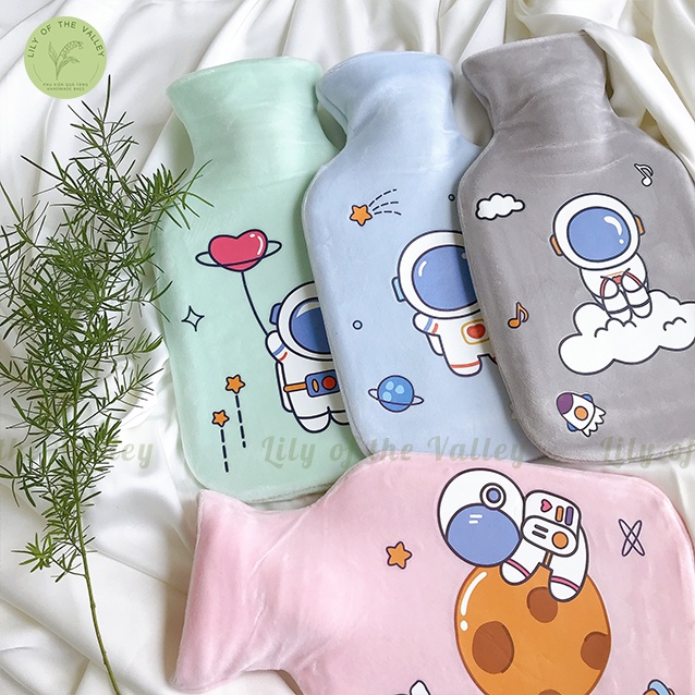 Túi Chườm Nóng Lạnh Đa Năng LILY 1000ml, túi chườm đau bụng, đau lưng hình phi hành gia.
