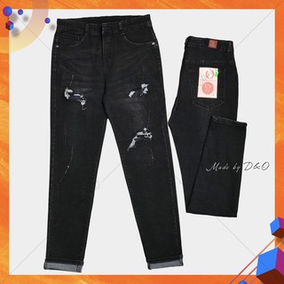 [Size 32-36] Quần Jean Rách Xám Đậm 3246 - Lưng Cao, Co Giãn Mạnh, Ôm Form