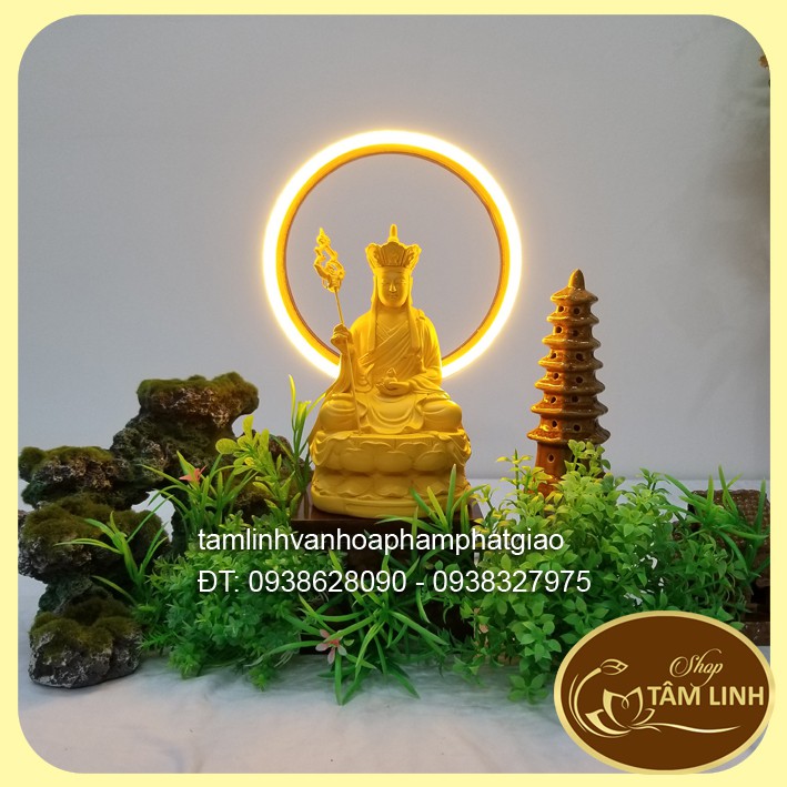 Hào Quang Led Neon Trang Trí Tượng Phật _Combo Tượng Phật Địa Tạng cao 16 cm nhiều màu