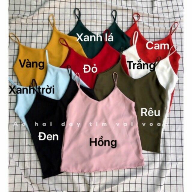 Áo 2 dây Hàn Quốc ♥️ Áo hai dây kiểu dáng ulzzang, áo 2 dây voan nhiều màu ♥️ Áo 2 dây hot hit dễ phối - NhimShop HD08 | BigBuy360 - bigbuy360.vn