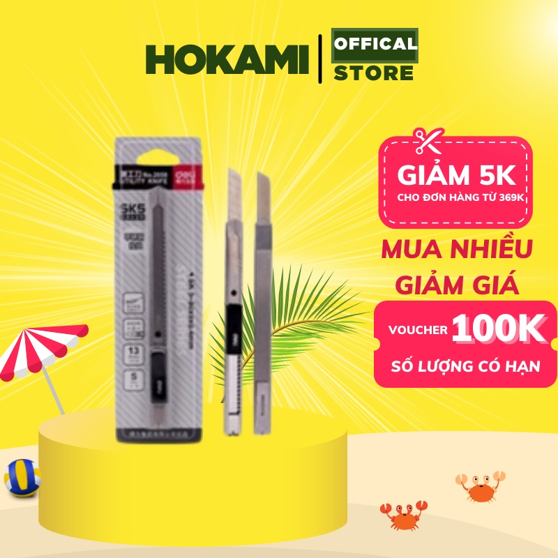 Dao rọc giấy mini Deli - chất liệu lưỡi bằng hợp kim -dễ dàng sử dụng màu Bạc - 1 cái E2034 - HOKAMI STORE