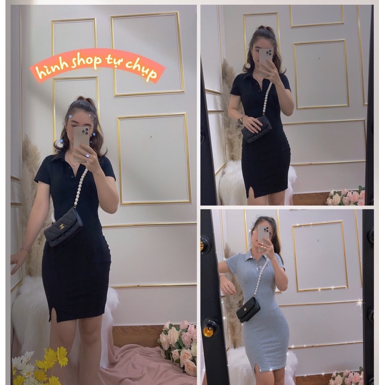 Đầm Thun Body POLO cổ sơ mi 2 màu chất Thun xuất dư ôm thoải mái siêu tôn dáng-Thời Trang VADA (Đ62) | BigBuy360 - bigbuy360.vn