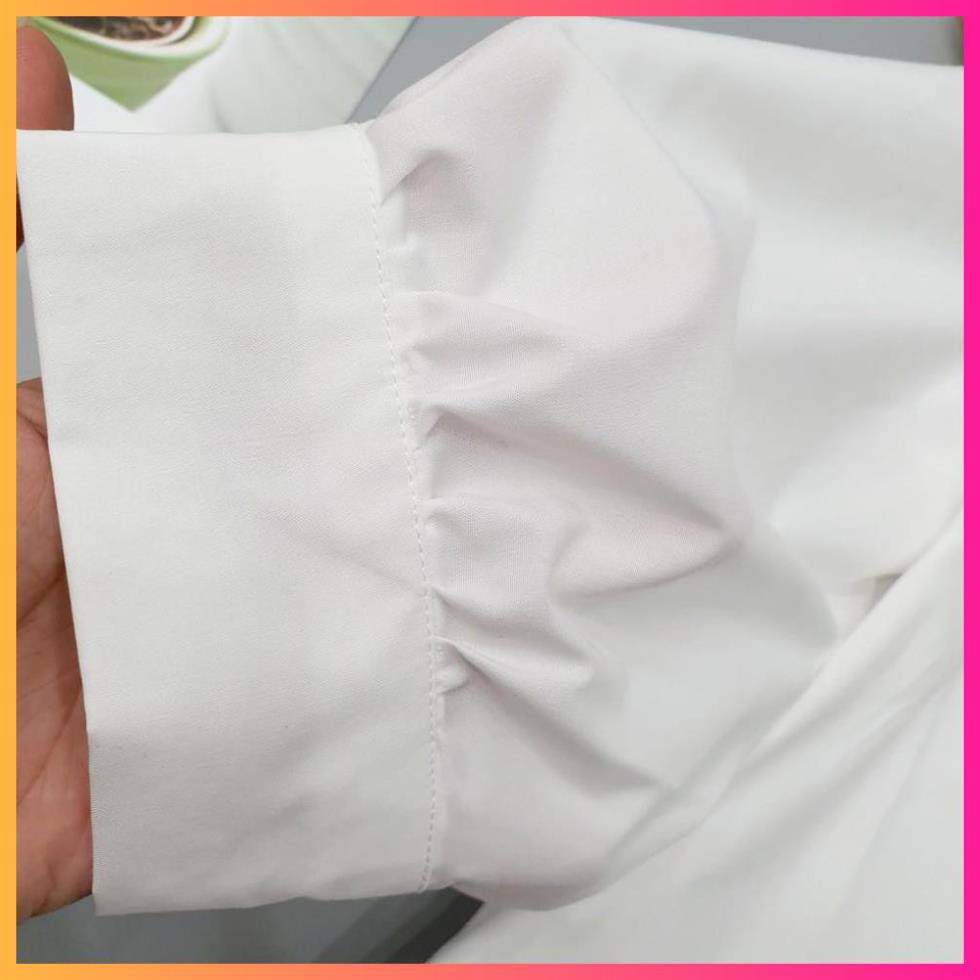 Áo Sơ Mi Nữ Trắng tay bồng cổ tàu ,Sơ mi kiểu MoomMy Hàng Cao Cấp | BigBuy360 - bigbuy360.vn