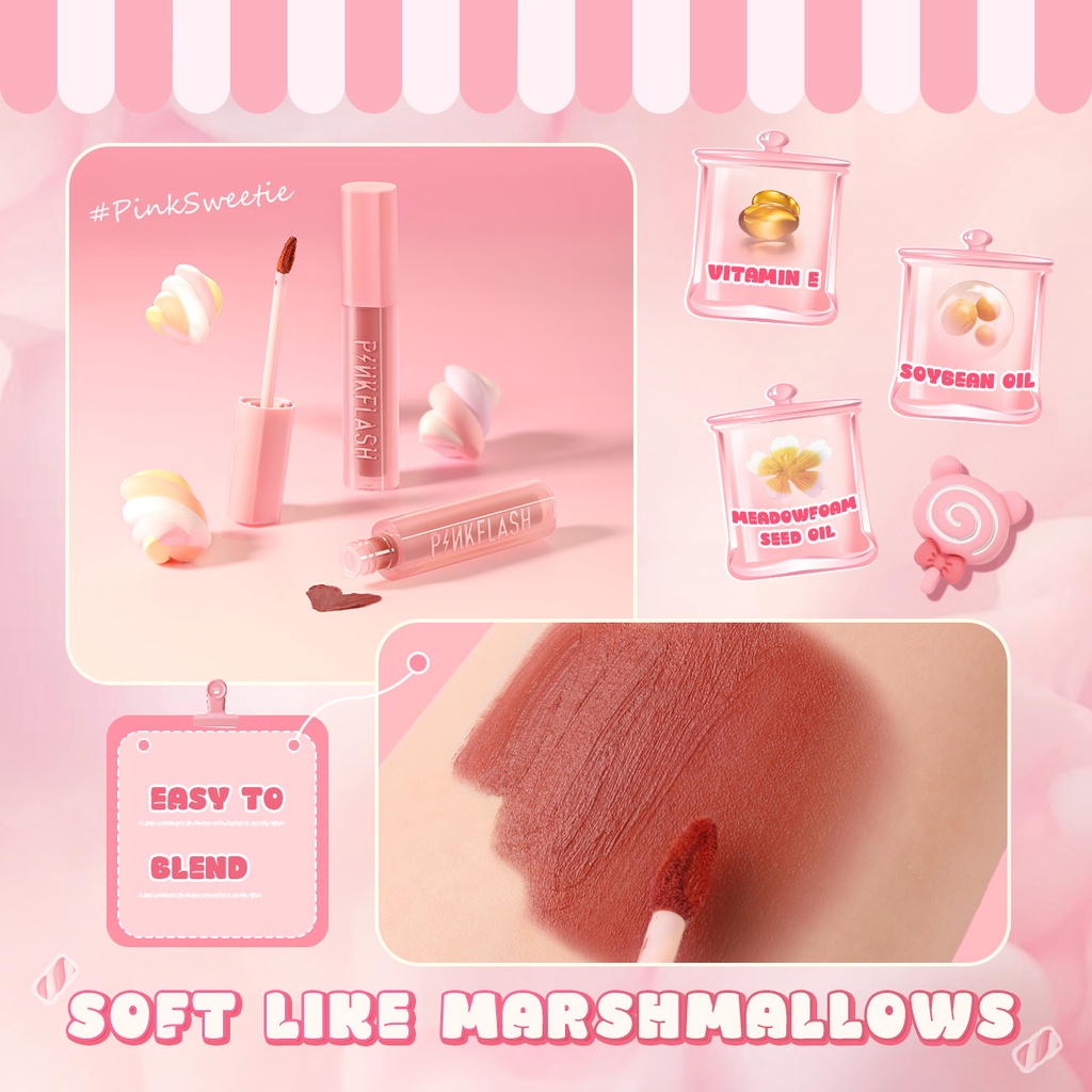 Màu Hồng Phấn #Thỏi Son Môi Hiệu Ứng Lì Mịn Màng Sắc Tố Cao Trọng Lượng Nhẹ Pinkweetie
