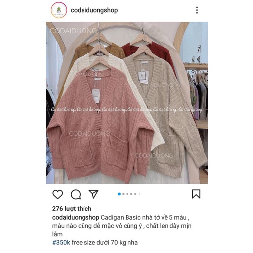 Cardigan Cỏ đại dương (hình thật ở cuối)