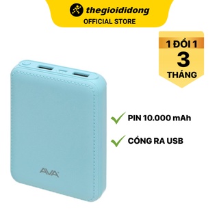 Pin sạc dự phòng ava ds003-wb 10000mah micro usb/2 cổng usb - chính hãng bh 3 tháng