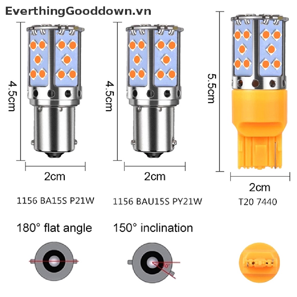 Everthinggooddown Đèn LED Tín Hiệu Xi Nhan 1156 7440 T20 3030 35smd W21W