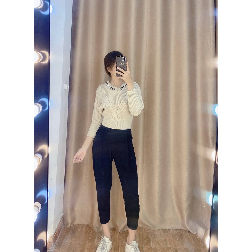 áo len cánh dơi nữ cổ tim tay dài chất len vặn thừng dày dặn siêu ấm lên dáng siêu điệu đà | BigBuy360 - bigbuy360.vn