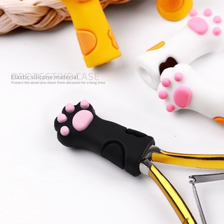 Vỏ bọc bảo bệ đầu kéo/kềm cắt móng tay bằng Silicone, hình bàn chân mèo dễ thương