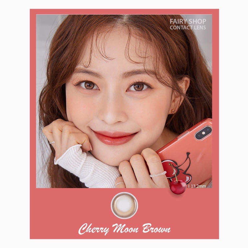 Áp tròng CherryMoon Brown ( Lens Trung Nội Địa) hạn 1 năm độ cận 0 - 7độ