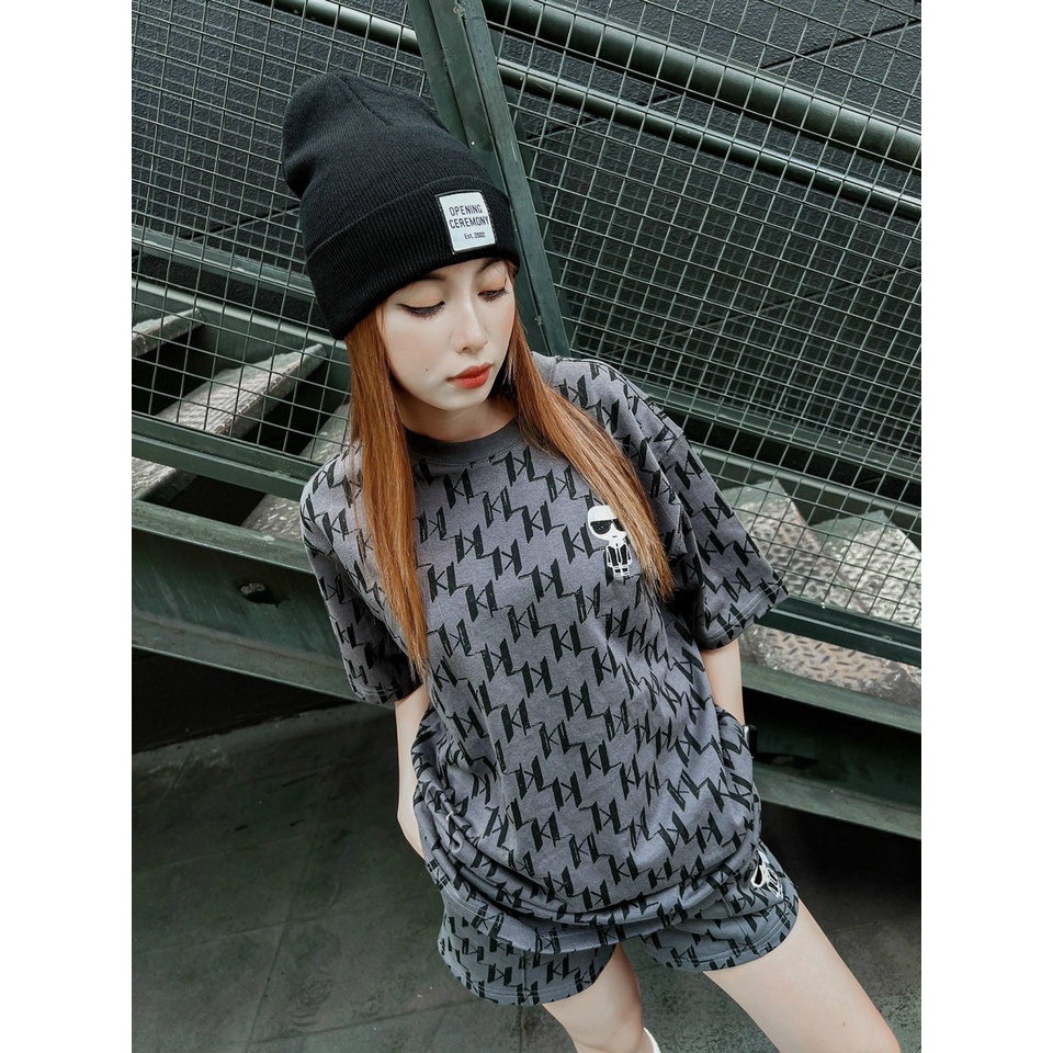 (HÀNG XUẤT XỊN) Áo thun Xám đậm Karl monogram mẫu mới  Full-tem-tag-tui-zip  Chất liệu cotton  Co giãn 4c mềm mịn.