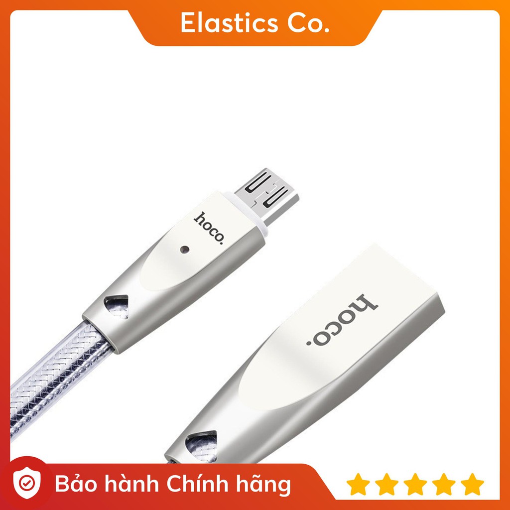 Cáp Sạc Cao Cấp Hoco U9 Micro USB / Type C dài 1.2 Mét- Đèn Led Hiện Thị thông Minh -  Chống Rối Chống Gãy