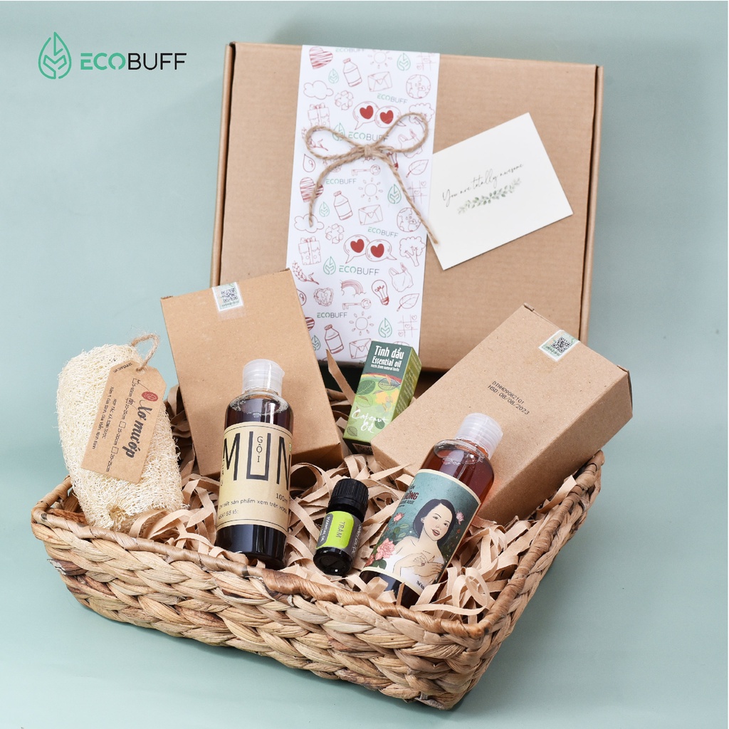 Quà tặng Ecobuff Giftset Tắm Gội Thảo Dược tặng bạn gái tặng mẹ tặng bà làm Quà sinh nhật, dịp 8-3, 20-10, Valentine