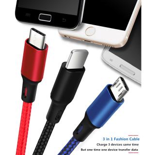 3 In 1 Fast Charge Type C Micro USB Apple Lightning Cable