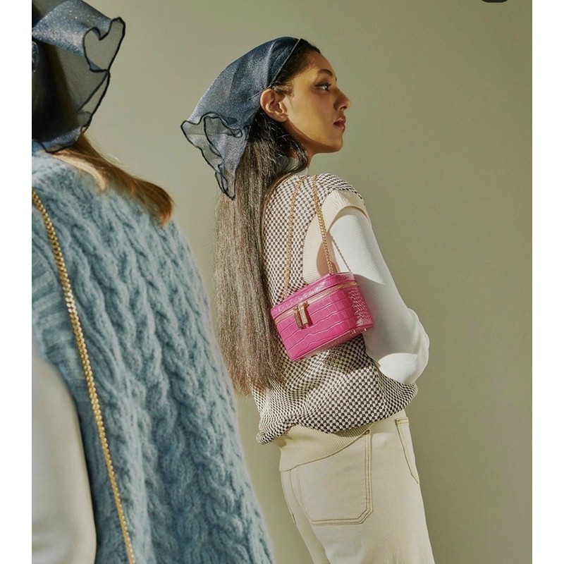 Túi p.e.d.rio hộp vanity da vân Pinky | BigBuy360 - bigbuy360.vn