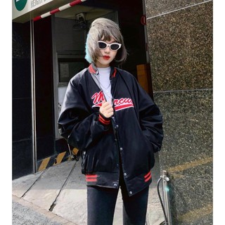 Áo Khoác Dù BOMBER MARCUS Đen Viền Đỏ Unisex