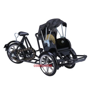 Mô Hình Xe Xích Lô Sắt - Size Nhỏ - Màu Đen