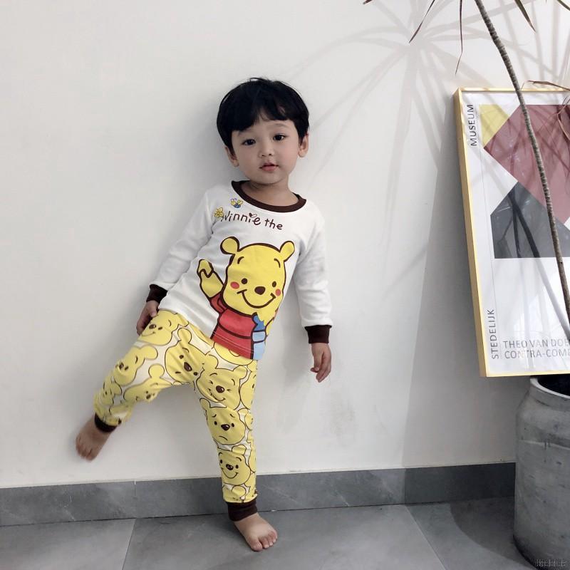 Set Áo Thun Tay Dài &amp; Quần Dài Ngủ Cho Bé