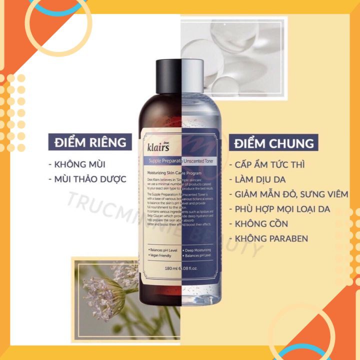 Nước hoa hồng Klairs dưỡng ẩm cho da nhạy cảm Dear Klairs Supple Preparation Toner [ Chính - Hãng ]